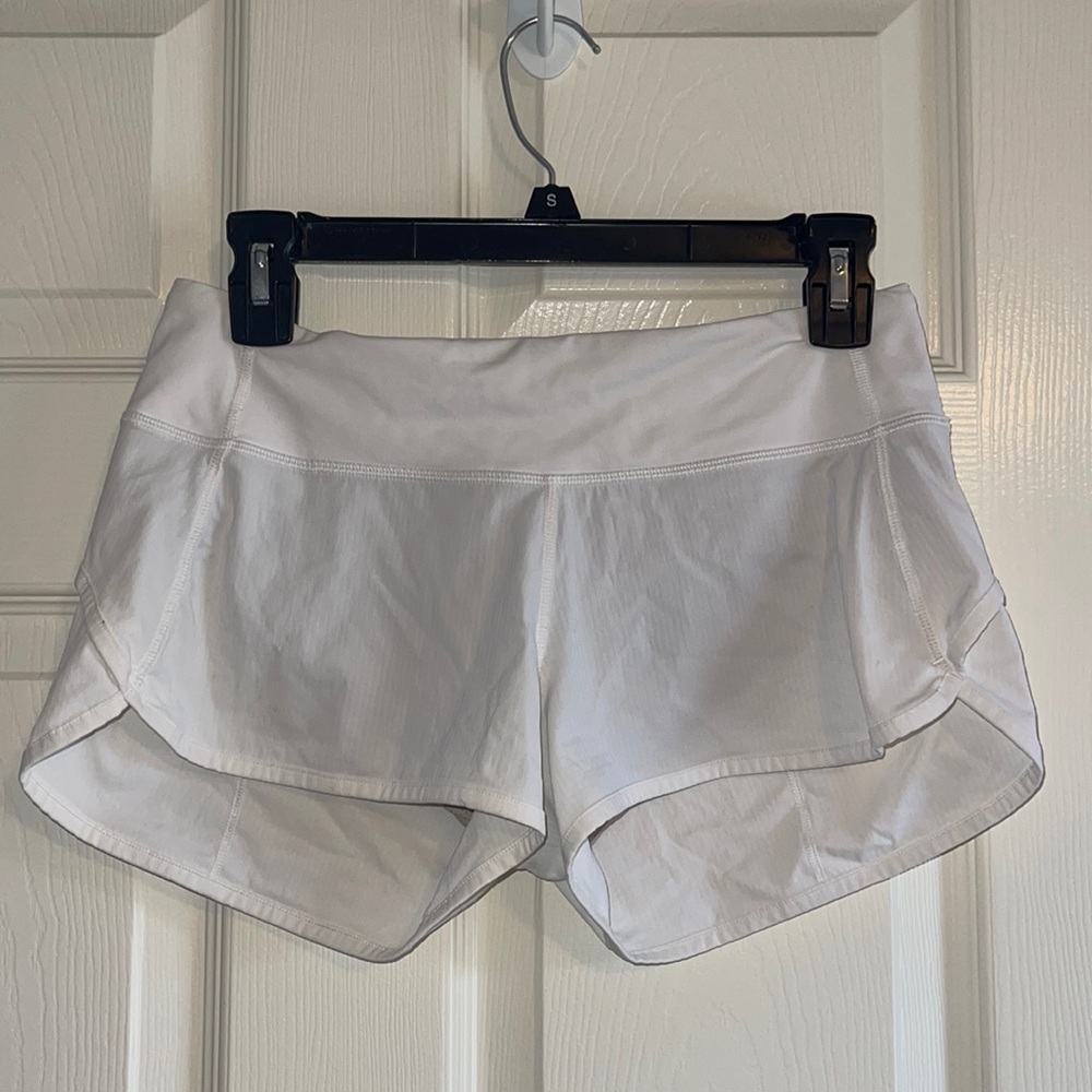 Lululemon speed up white shorts size 4